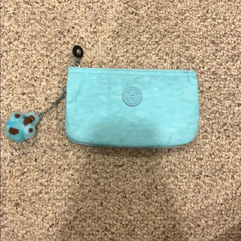 kipling teal wristlet